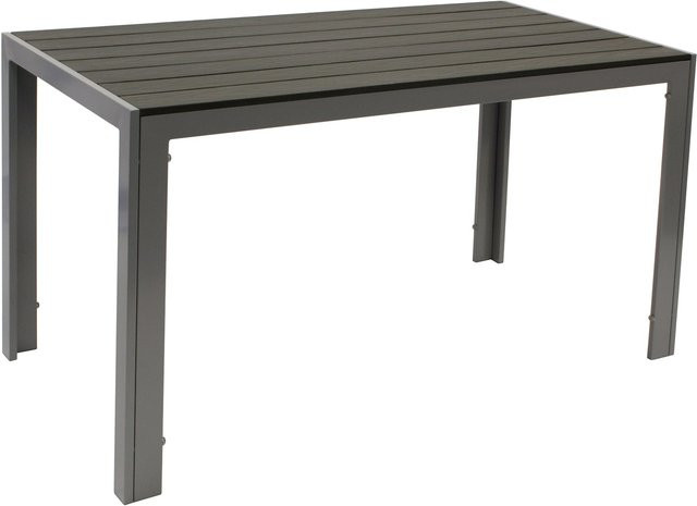 DEGAMO Tisch SORANO Garten Tisch aus Aluminium und Kunstholz in Grau und Silber, B/T: 125 x 70 cm - Bild 1