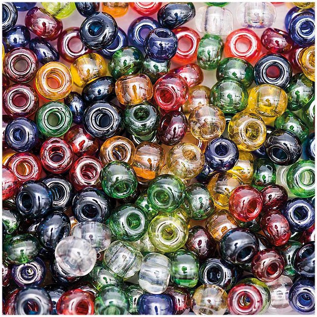 Rico Design Glasperlen, transparent, multicolor, 6x4 mm - Bild 1