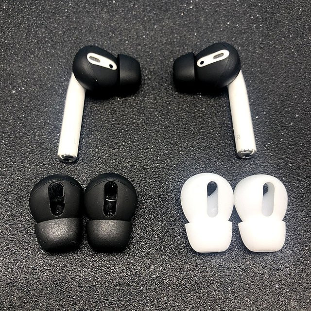 Silikon Ear Pads für Apple AirPods 1 und 2 in Schwarz, 2er-Set - Bild 1
