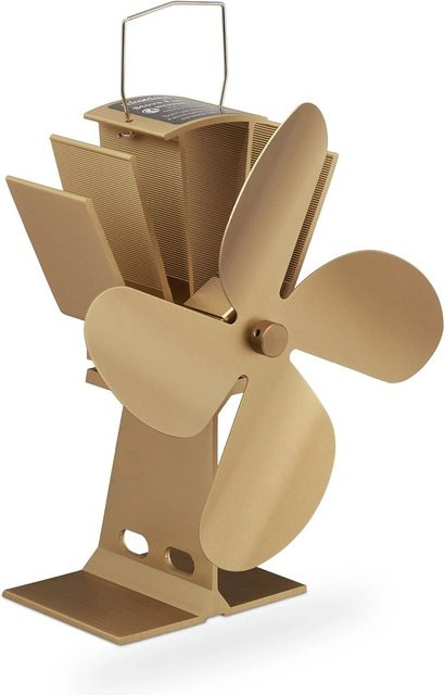 Relaxdays Ofenventilator aus Aluminium in Bronze und Gold B/T/H: 21 x 19 x 12 cm - Bild 1