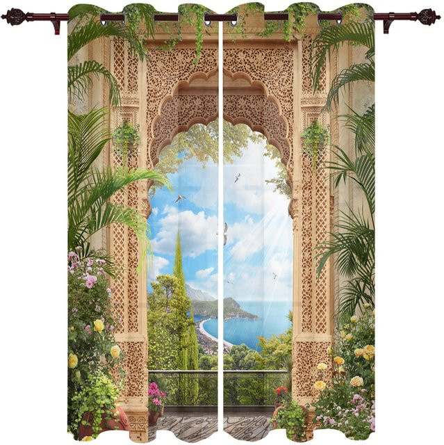 A Family Of Home Textiles Outdoor-Vorhang für Garten und Balkon, halbtransparent, Mehrfarbig, B/H: 140 x 160 cm - Bild 1