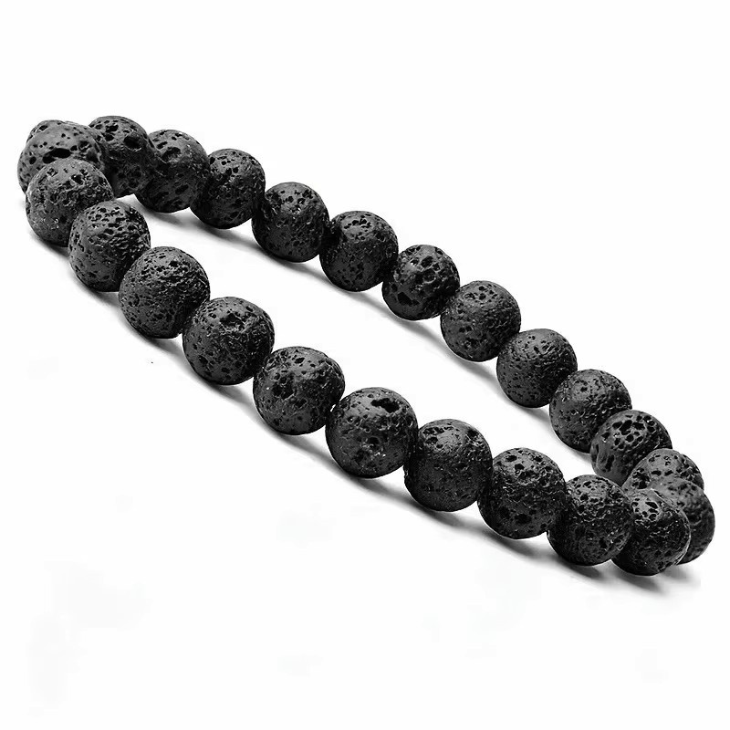 DAIPAN Armband, Vulkanische Perlen, Schwarz, Unisex - Bild 3
