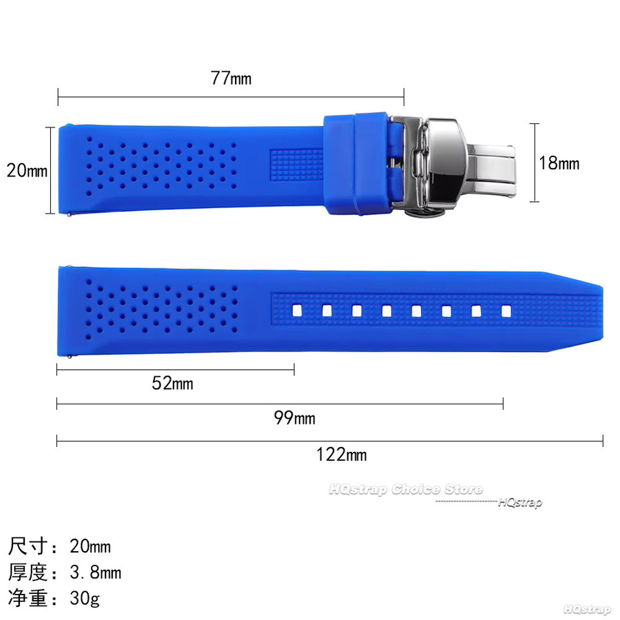 HQstrap Uhrenarmband Silikon, Schmetterlingsschnalle, Unisex - Bild 2