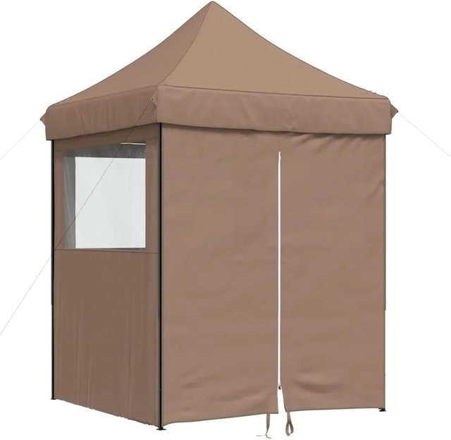 vidaXL Partyzelt Pop-Up Faltbar mit 4 Seitenteilen und transparenten Fenstern Braun B: 306 cm, T: 200 cm, H: 200 cm - Bild 1