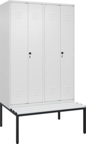 C+P PSA Doppel-Spind Classic PLUS Sitzbank mit 4 Abteilen, Farbe: Anthrazit/Grau, B/T/H: 212,0 x 120,0 x 81,5 cm - Bild 1