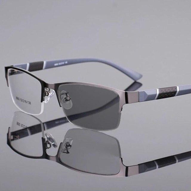 Binchi Outdoor Equipment Sonnenbrille, halbrand, rechteckig, grau, Unisex - Bild 1