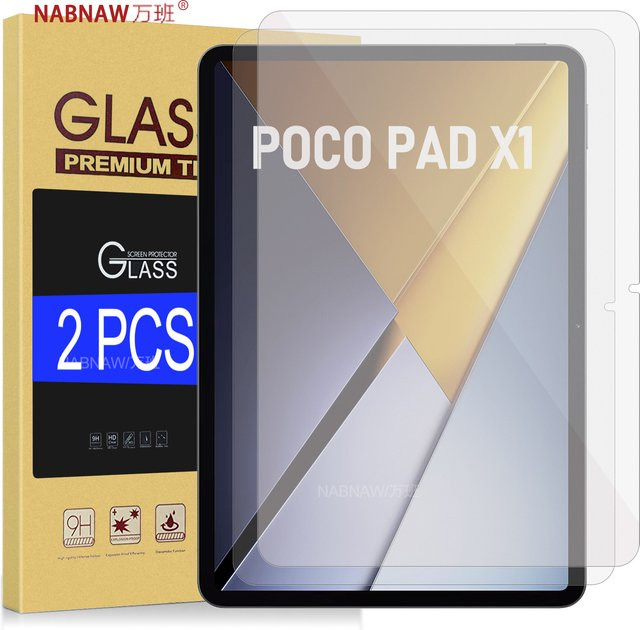 Xiaomi POCO Pad X1 Displayschutzfolie aus gehärtetem Glas, transparent, 2 Stück - Bild 1