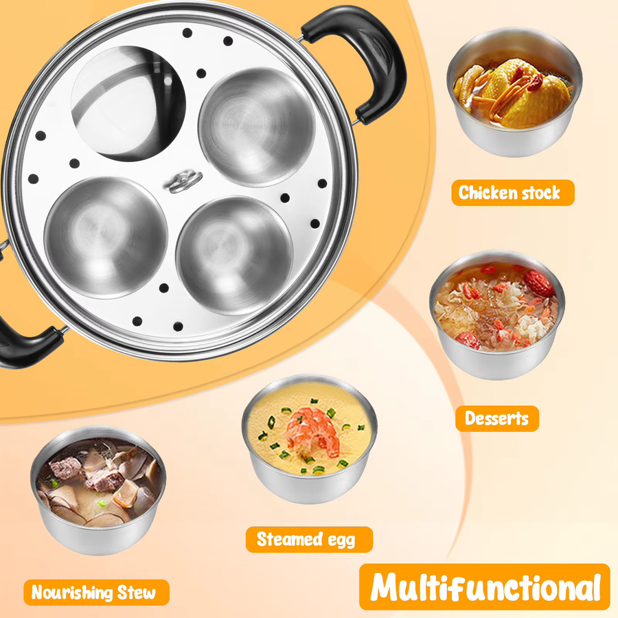 Willstar Eierkocher aus Edelstahl in Silber für 4 pochierte Eier, Mehrzweck-Eierpfeffpfanne und Saucepan - Bild 2