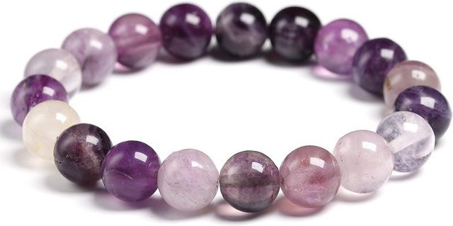 Wucifang Jewelry Armband, Lila Fluorit Perlen, 8mm, 20cm, Damen - Bild 1