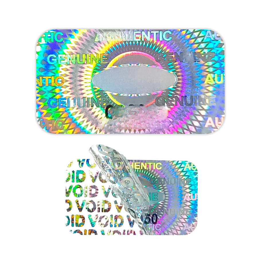 Hologramm Manipulationssicherer Aufkleber mit Eindeutiger Seriennummer, Multicolor, B: 1,7 cm, H: 3 cm - Bild 1