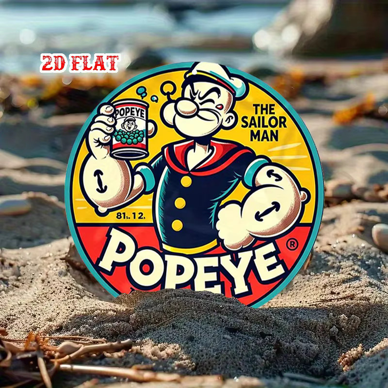Potdemiel Retro Popeye Animationsschild aus Metall, rund, multicolour, Durchmesser: 19,99 cm - Bild 4