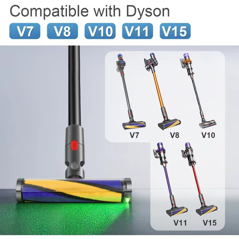Dyson LED Soft Roller Bodenbürsten Ersatzkopf für kabellose Staubsauger V7 V8 V10 V11 V15 zur Reinigung von Hartböden - Bild 6