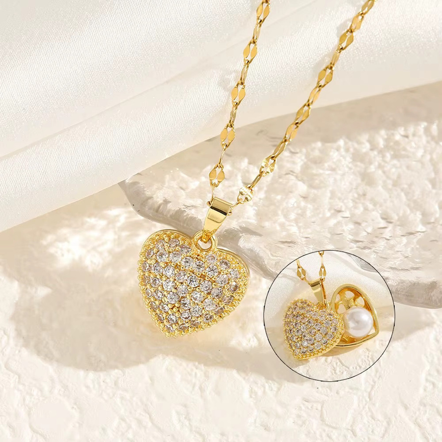 ZAKOL Halskette, Edelstahl, Gold, Perle, Zirkonia, Damen - Bild 2