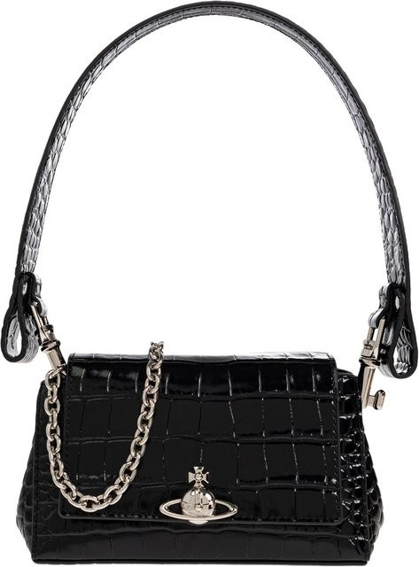 Vivienne Westwood Handtasche, Krokodilmuster, Leder, Schwarz, Damen - Bild 1