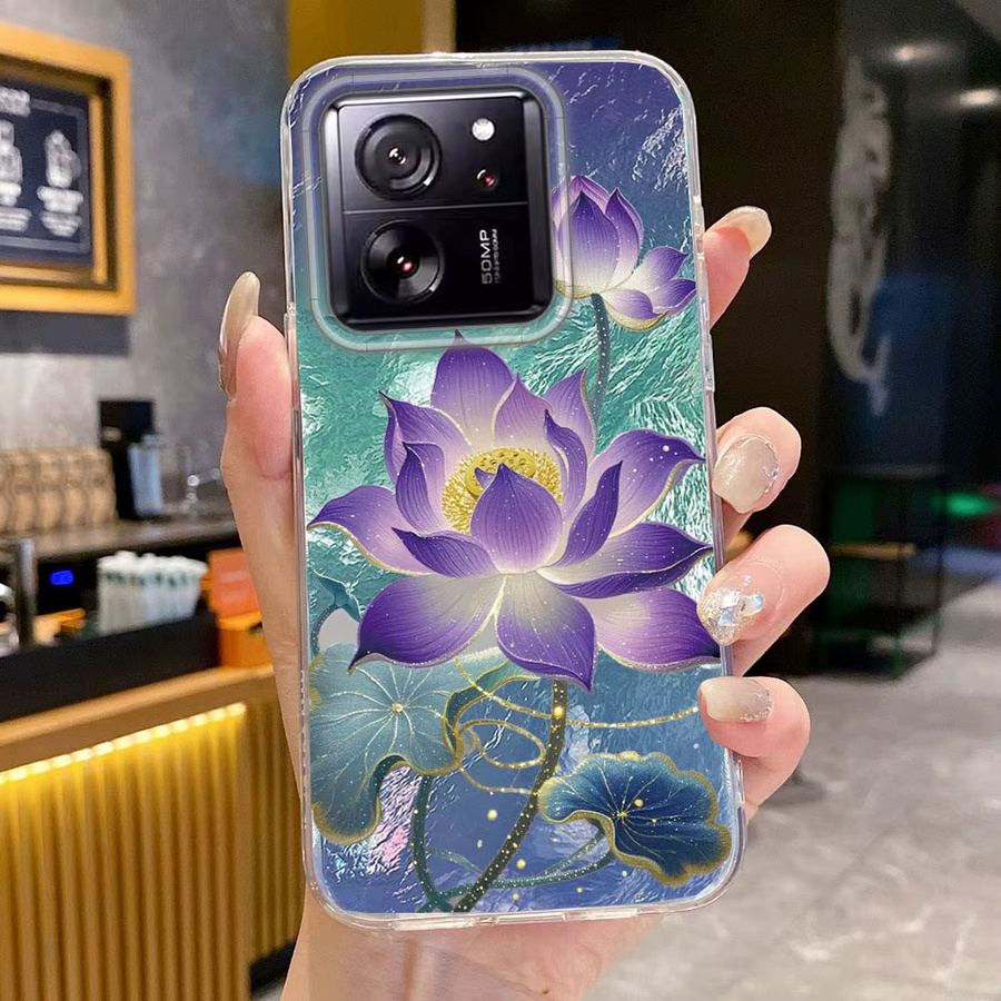 Handyhülle mit buntem Lotusblumen-Design für Xiaomi 13T 14T Pro 11 Lite Poco X5 X6 X7 M6 C65 C61 M5S 5G in Multicolour - Bild 2