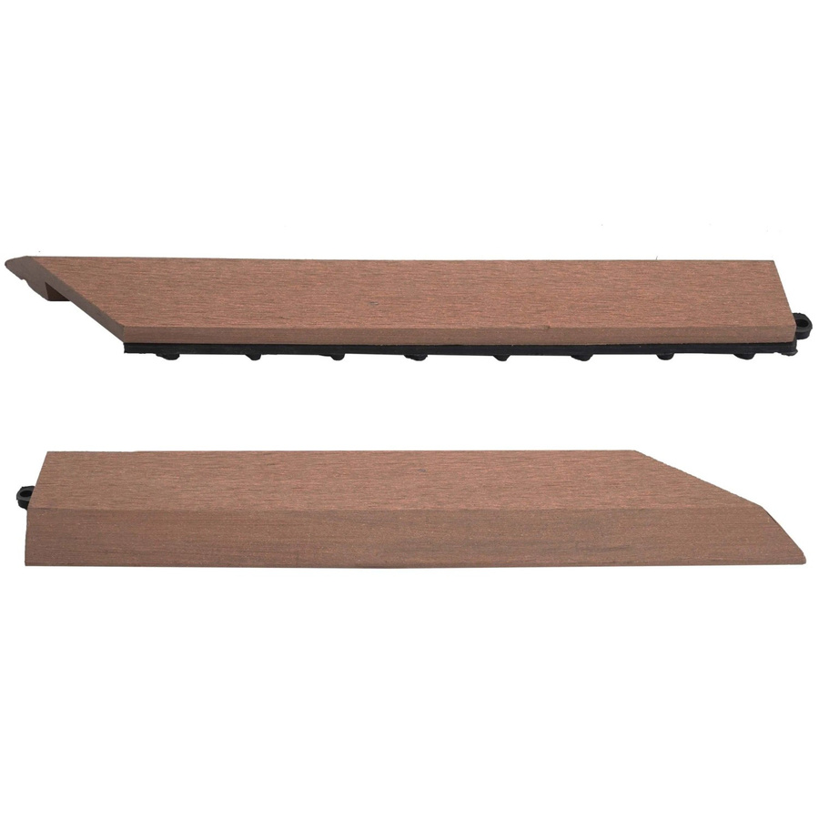 MCW 2er-Set Abschlussleiste für Bodenfliesen Rhone Holzoptik Terrasse Coffee Rechts ohne Haken, Farbe: Braun - Bild 2