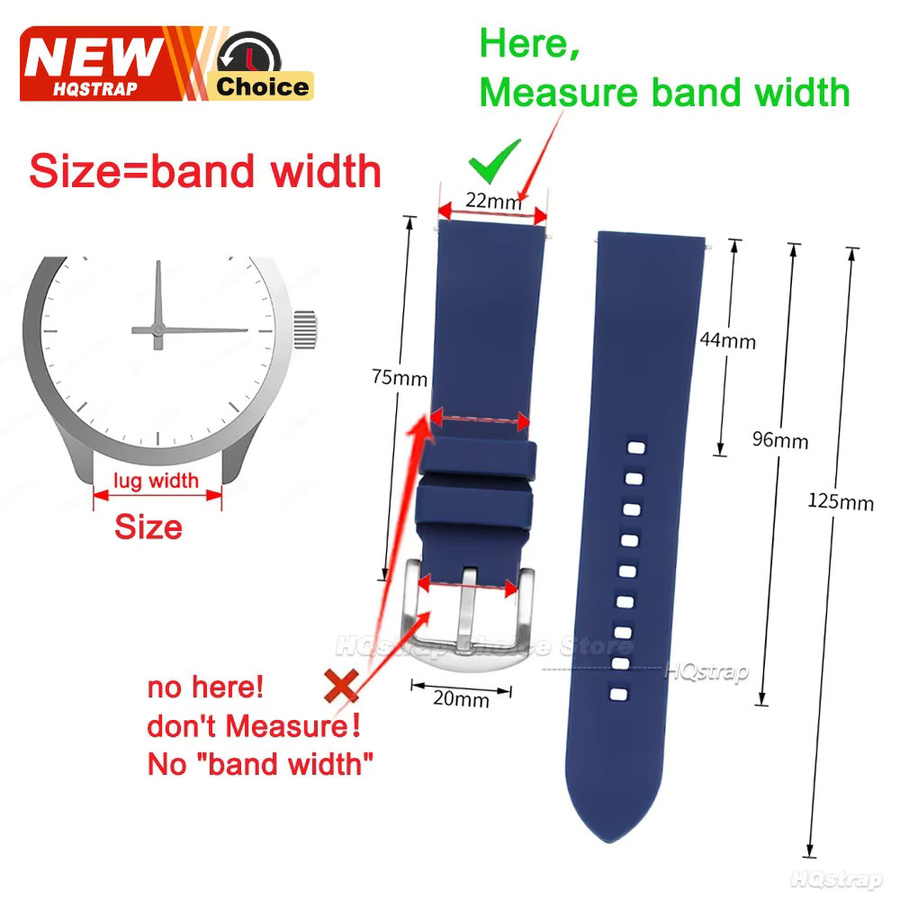 HQstrap Uhrenarmband Silikon, Gold, Unisex - Bild 3