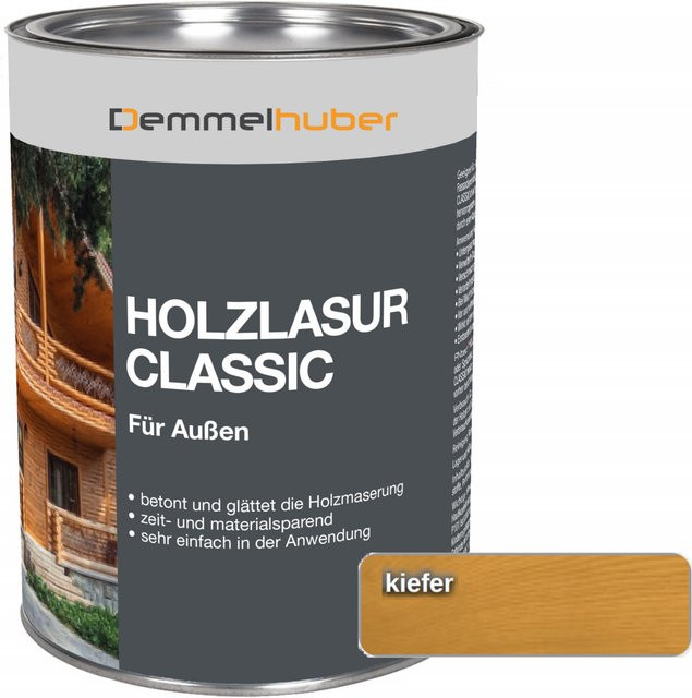Holzschutzlasur CLASSIC DEMMELHUBER Kiefer Braun 25 Liter - Bild 1