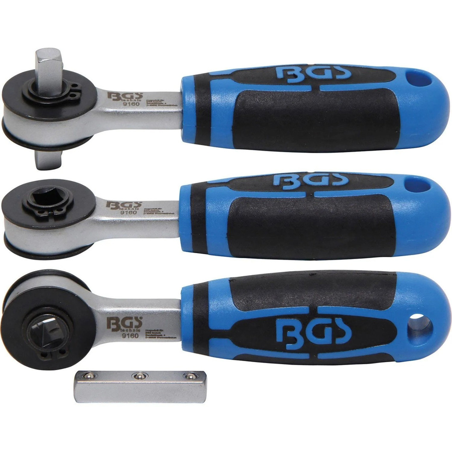 BGS Durchsteckknarre Abtrieb Innenvierkant 1/4 Zoll 6,3 mm in Silber aus Chrom-Vanadium-Stahl - Bild 2