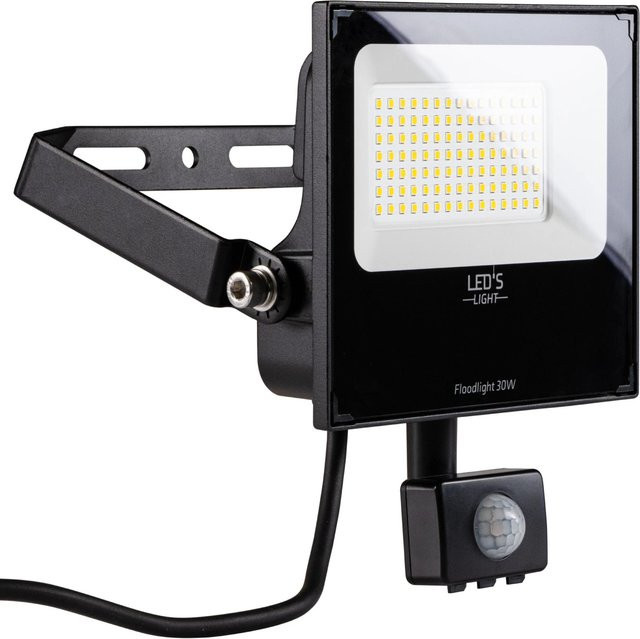 LED's Work LED Strahler mit Bewegungsmelder und Dämmerungssensor, 30 W, 4.800 lm, 4.000 K, IP65, Schwarz - Bild 1