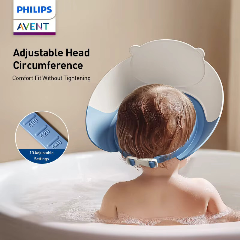 Philips Avent Baby-Duschhaube in Blau, wasserdichte Shampoo-Kappe für Kinder zum Schutz der Haare - Bild 2