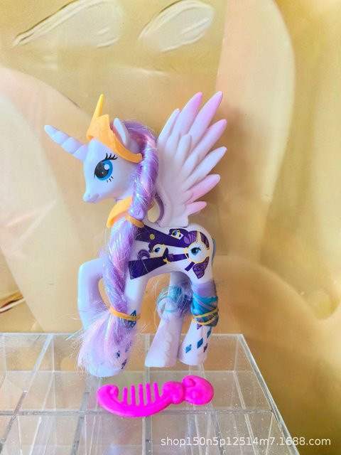 Regenbogen Poney Cartoon Einhorn Modell, Anime Figur, 14cm, ab 6 Jahren - Bild 1