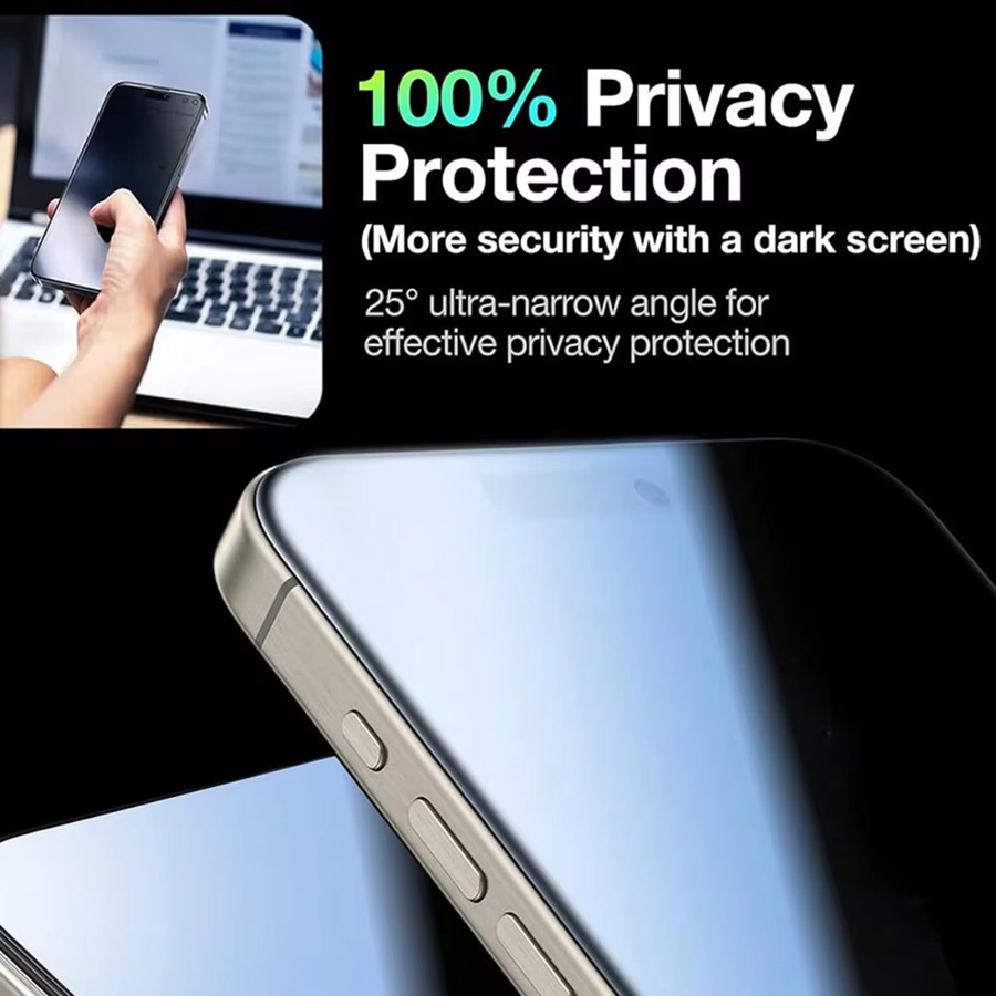 NNBILI 3er-Set Mattierte Anti-Spy Blickschutzfolie für iPhone 17 16 15 14 Pro Max mit klarer Bildqualität - Bild 2