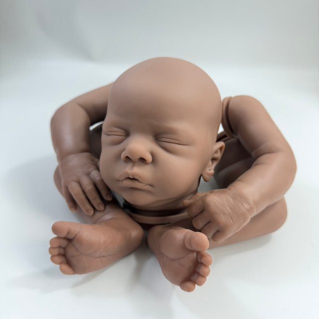 MRB Romy Dunkelhäutiges Reborn Vinyl-Puppen-Set, 19 Zoll, Unbemalte Blanko-Puppenteile, Stoffkörper - Bild 1