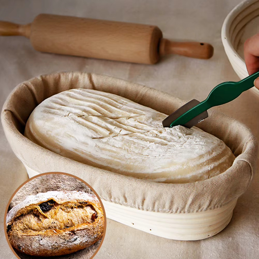Ovaler Brotkorb APWIKOGER aus Rattan in Beige zum Gären von Sauerteig und Brot - Bild 1