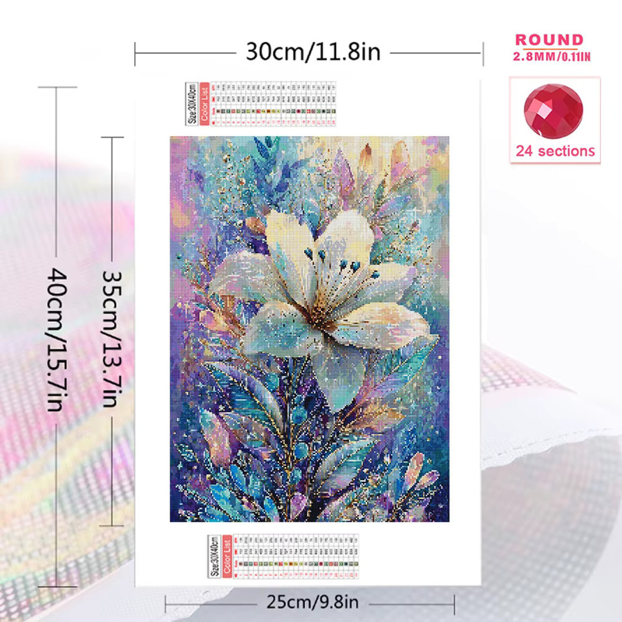 EverShine Diamant-Mosaik DIY Stickerei Lilie Blumen-Strass-Bild in Mehrfarbig, B/H: 30 x 30 cm - Bild 2
