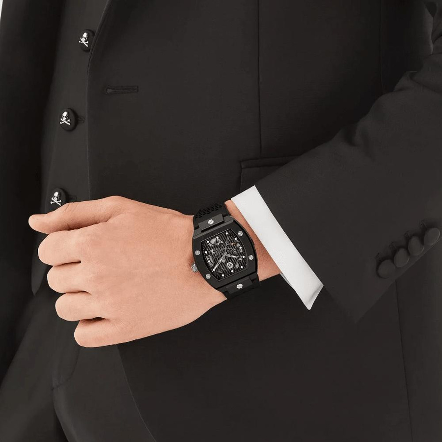 Philipp Plein Herrenuhr Automatik, Keramik, Schwarz, 44 mm - Bild 2