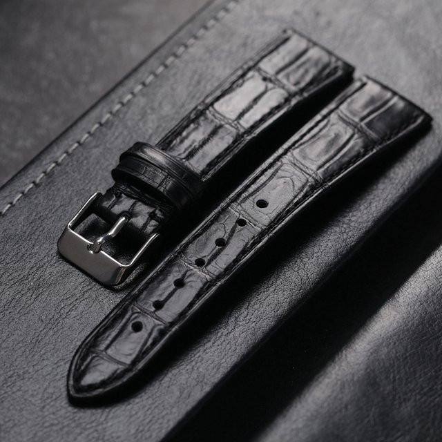 Raystray Uhrenarmband Leder, Krokodil, Schwarz, Herren - Bild 1