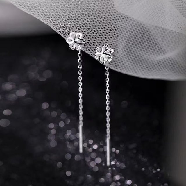 Steckerohrringe 925 Silber, Hohlblumen, Damen - Bild 1