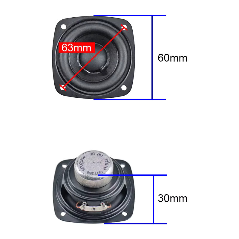 Ghxamp Neodym Vollbereichslautsprecher 60mm 8W 4Ohm in Schwarz - Bild 2