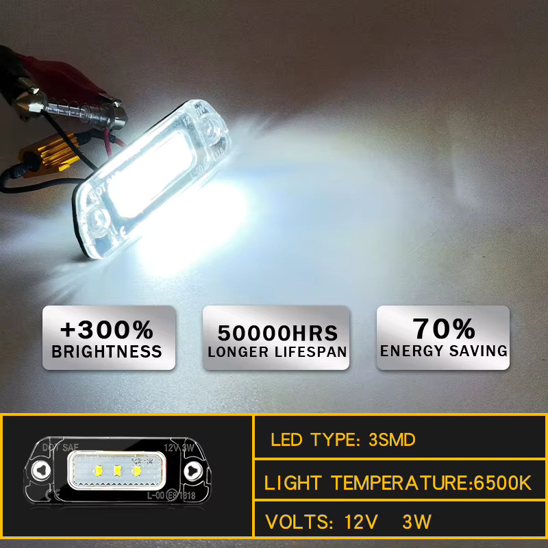 2er-Set LED Kennzeichenbeleuchtung passend für Mercedes-Benz X164 W164 W251 GL ML R-Klasse (2006-2012) - Bild 4