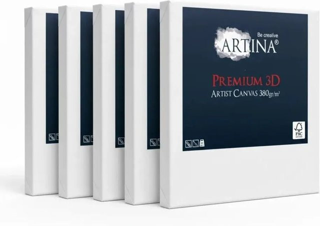 Artina Premium 3D Keilrahmen Set aus Holz und Baumwolle in Weiß, 5-teilig, B/H: 90 x 90 cm - Bild 1