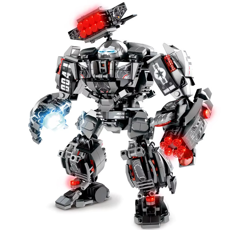 Fondjoy Marvel Iron Man Superhelden Bausteine-Set mit 600 Teilen als DIY Roboter-Modell und Actionfigur aus Kunststoff - Bild 2