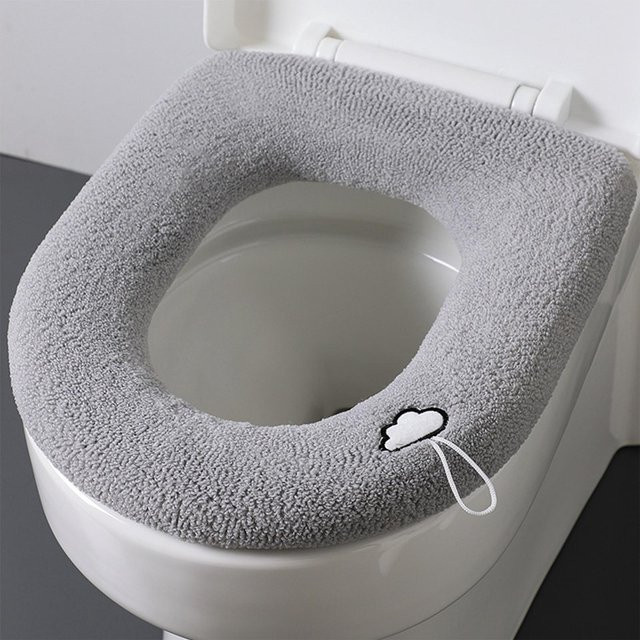 mfySpace Toilettensitzbezug Kissenpolster aus Polyester, weich und waschbar, Dunkelgrau - Bild 1