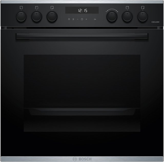 Bosch Serie 6 Einbau Elektro-Herd HEH278BB3 in Schwarz mit 71 l Volumen, Pizza-Stufe, schnellem Vorheizen und Pyrolyse-Selbstreinigung, Breite: 59,4 cm - Bild 1