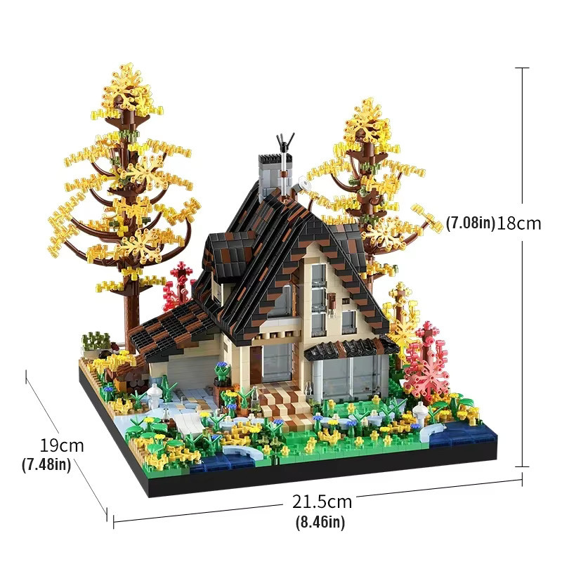 CONUSEA Holzhaus-Bausteine, Mikro-DIY-Montagemodell, Architektur-Bausteine Spielzeug - Bild 5