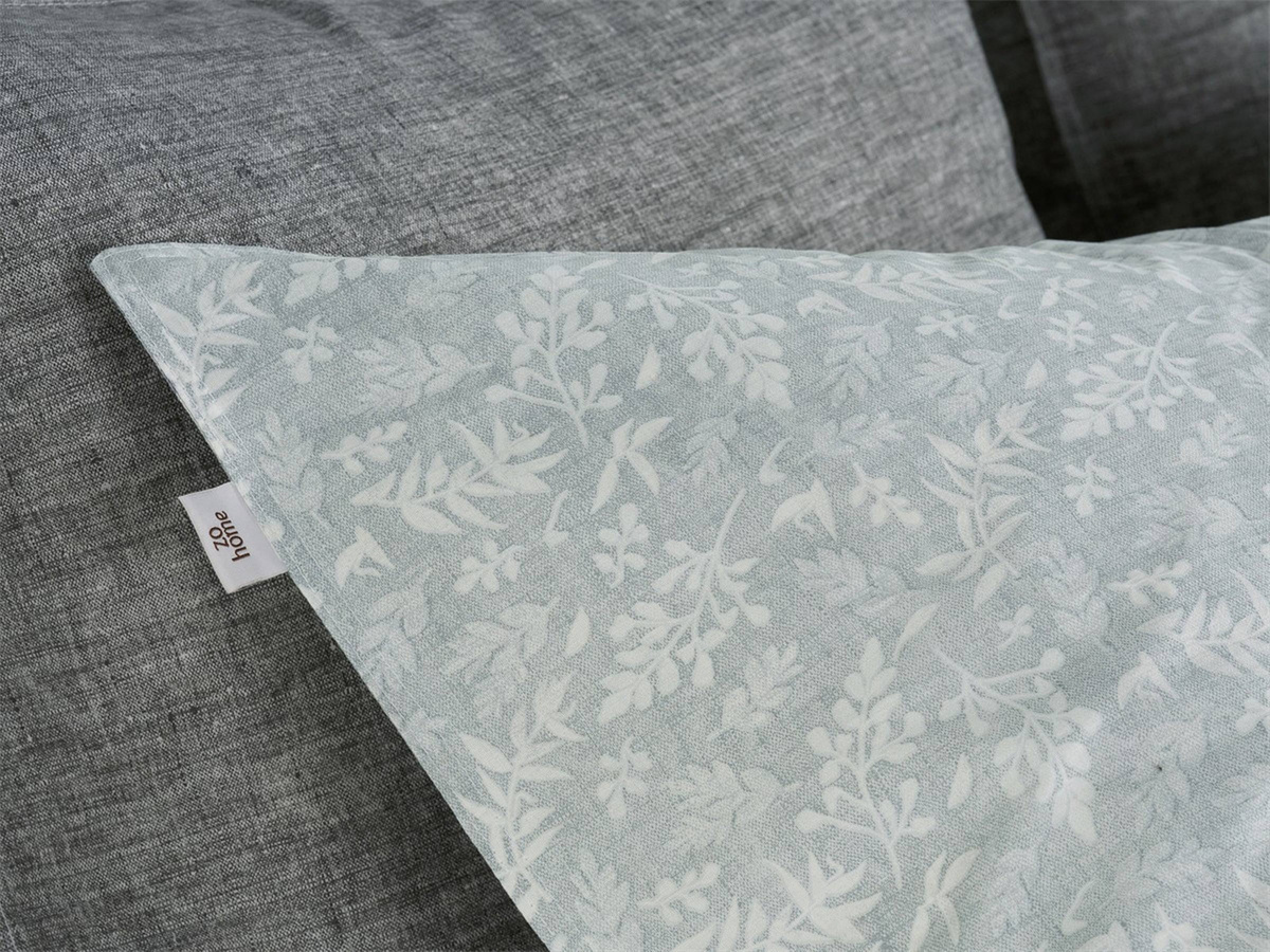 Zo! Home Bettwäsche aus Baumwolle Petali di Lino Mint mit floralem Miniblätter-Muster, B/H: 155 x 220 cm und Kissenbezug 80 x 80 cm - Bild 1