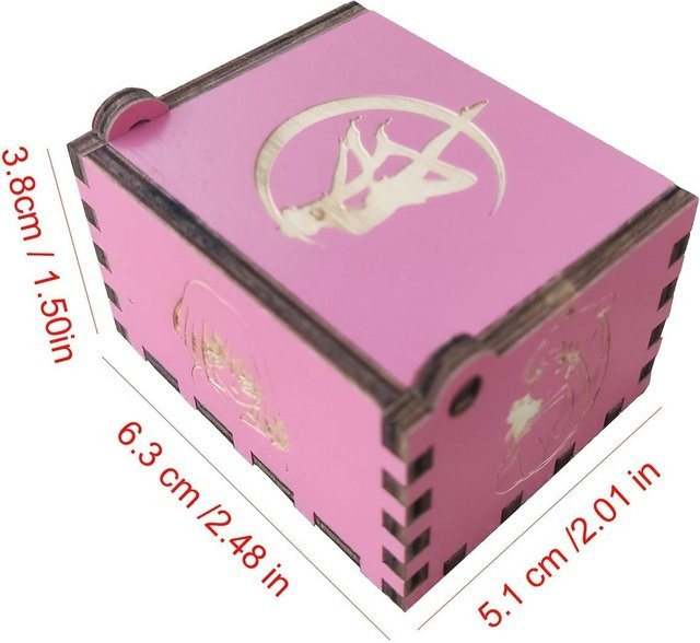 Handgekurbelte Spieluhr aus Holz von Yiran Furniture in Rosa im Antik-Design - Bild 1