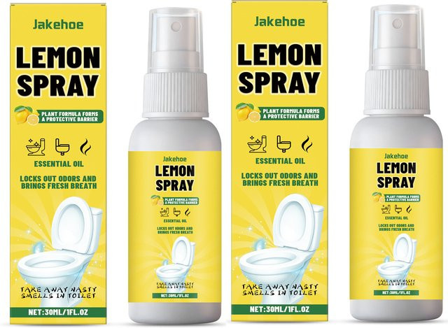 JAKEHOE Tragbares Deodorant-Spray mit Zitronengeschmack zur Geruchsbeseitigung im Badezimmer, 30 ml - Bild 1