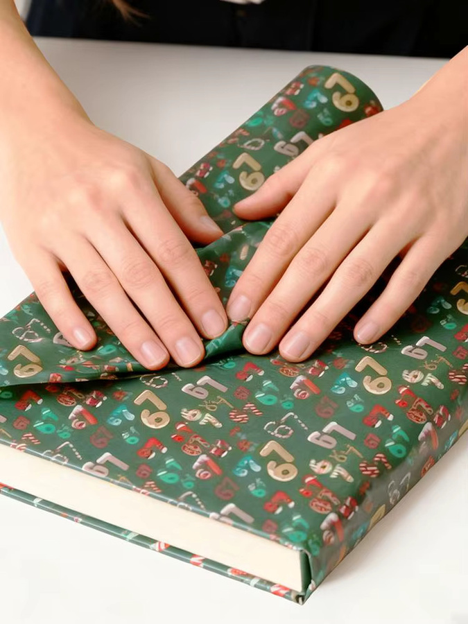 2 Stück Weihnachtsgeschenkverpackungen aus Papier in Grün mit verschiedenen Mustern für Weihnachts- und Geburtstagsgeschenke - Bild 3