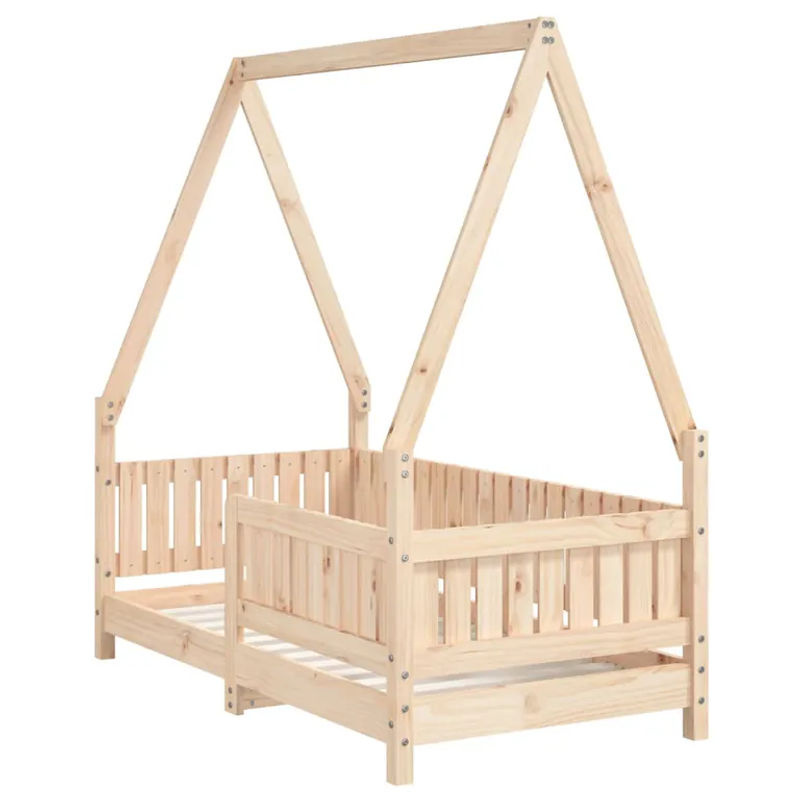 Vidaxl Kinderbett aus Kiefernholz in Natur, B/T/H: 140 x 70 cm - Bild 2