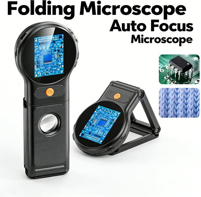 INSKAM Digitales Mikroskop in Schwarz mit 500-facher Vergrößerung und 2MP Autofokus für Elektronik, Schmuck und Münzen - Bild 1
