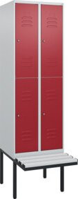 C+P Doppelstock-Spind Classic PLUS Sitzbank mit 2 Abteilen und Zylinderschloss, B/T/H: 212,0 x 60,0 x 81,5 cm - Bild 1