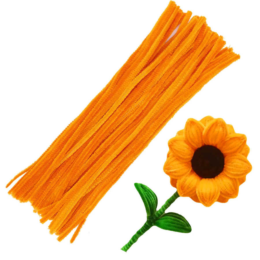 Pfeifenreiniger, Chenille-Stiele, 100-teiliges Set, gelb, orange - Bild 2
