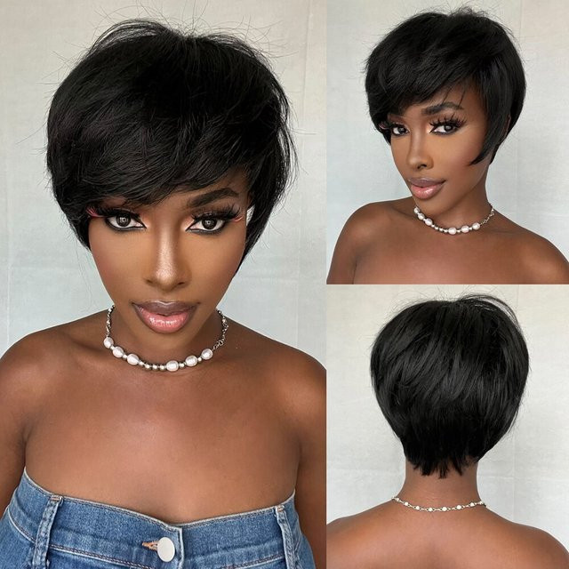 HAIRCUBE Perücke, Pixie Cut, schwarz, kurz, hitzebeständig - Bild 1