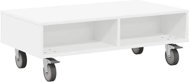 vidaXL Beistelltisch mit Rollen in Weiß aus Holzwerkstoff B/T/H: 90 x 50 x 30 cm - Bild 1